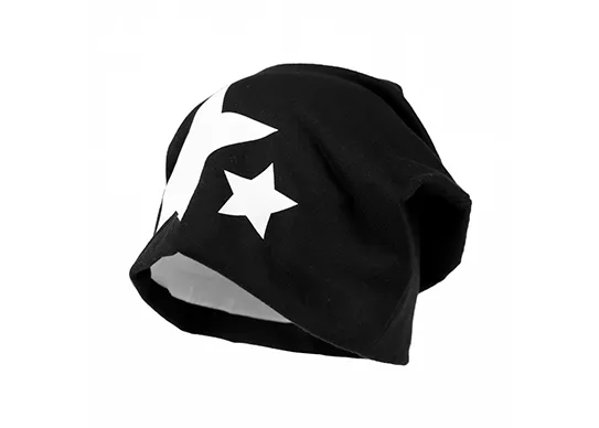 black jersey beanie