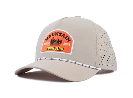 beige rope trucker hat